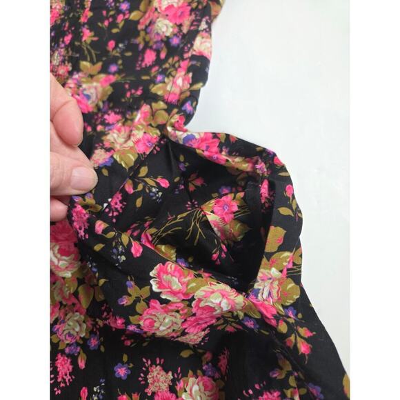 PINK by Victoria's Secret Multicolor Floral Cotton Romper Strapless Size Large - Picture 9 of 11